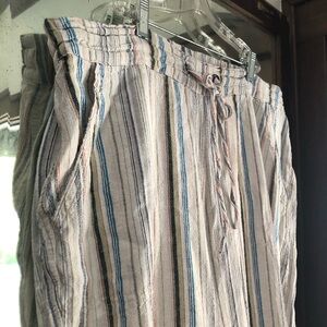 Jones New York Striped Linen Trousers